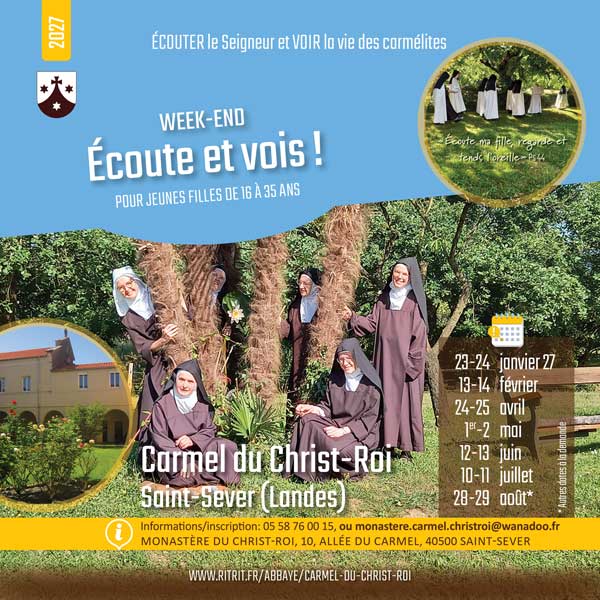 retraite "Ecoute et vois" au carmel de Saint-Sever en 2027