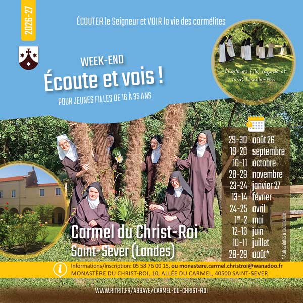 Week-end Ecoute et Vois au carmel de Saint-Sever